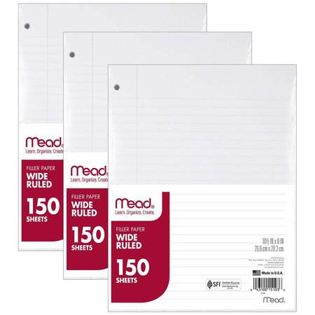 MEAD Notebook Filler Paper, Wide Ruled, PK450 15103